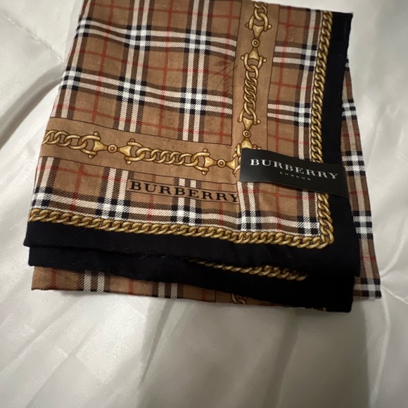 Burberry Brown and Black Plaid Pocket Square